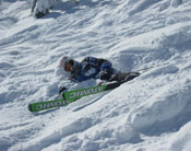 Gene up to his chin in powder at Fernie